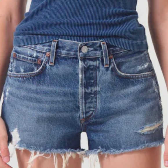 Agolde PARKER VINTAGE CUT OFF SHORT IN DARK SWAPMEET in size 29 - Picture 1 of 14